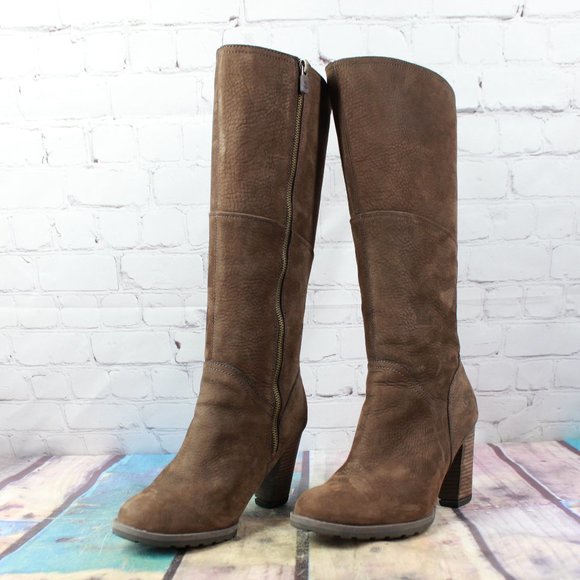 TIMBERLAND Side Zip Knee High Block Heel Boots 7.5 - Picture 2 of 9